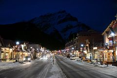 10D Looking Down Banff Avenue With Cascade Mountain After Sunset In Winter.jpg